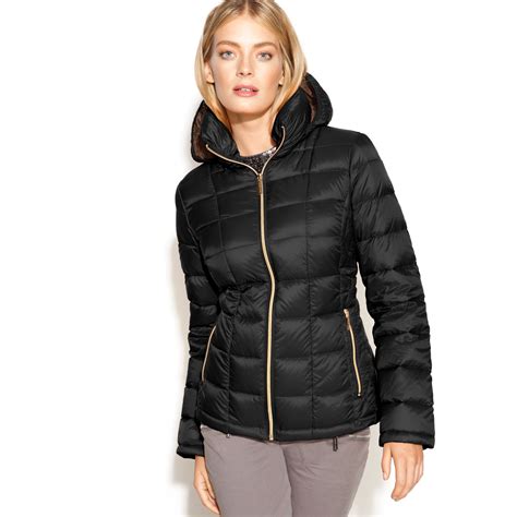 men michael kors black jacket|Michael Kors black puffer coat.